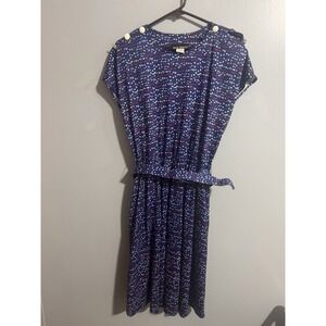 Vintage TABBY Red White Blue Dress With Shoulder Pads Size 14P